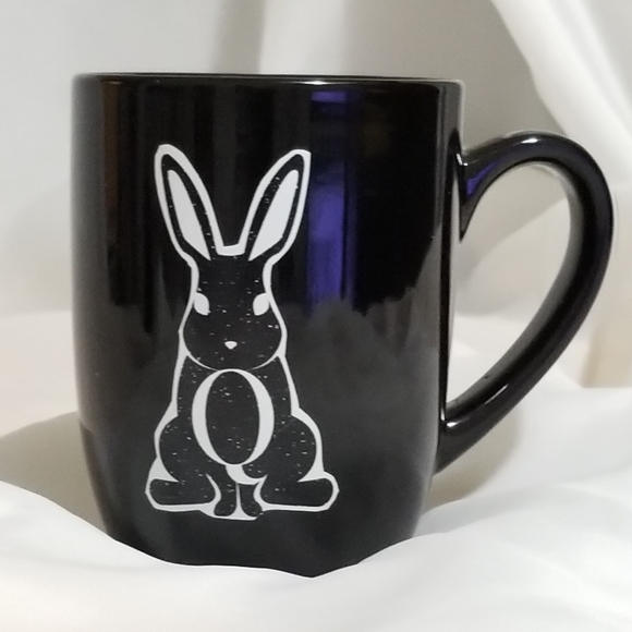 Black and White Q Rabbit Coffee Mug - Picture 2 of 6